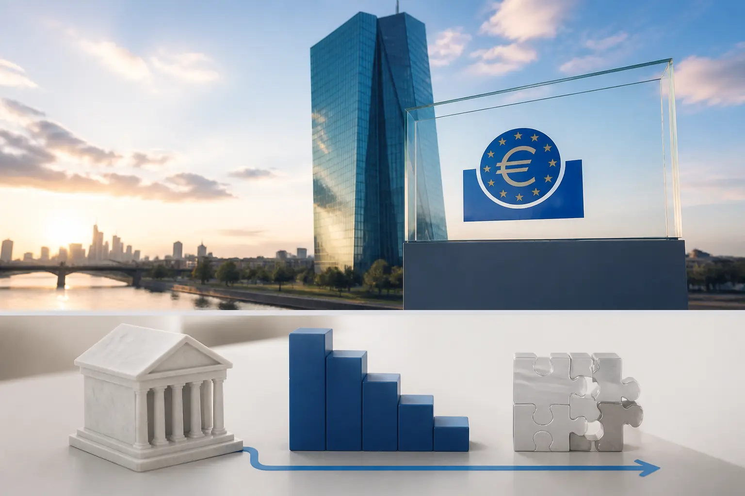 Doplnkový redakčný vizuál k článku ECB v rokoch 2024 a 2025: menej reštrikcie, menšia súvaha a nový operačný rámec